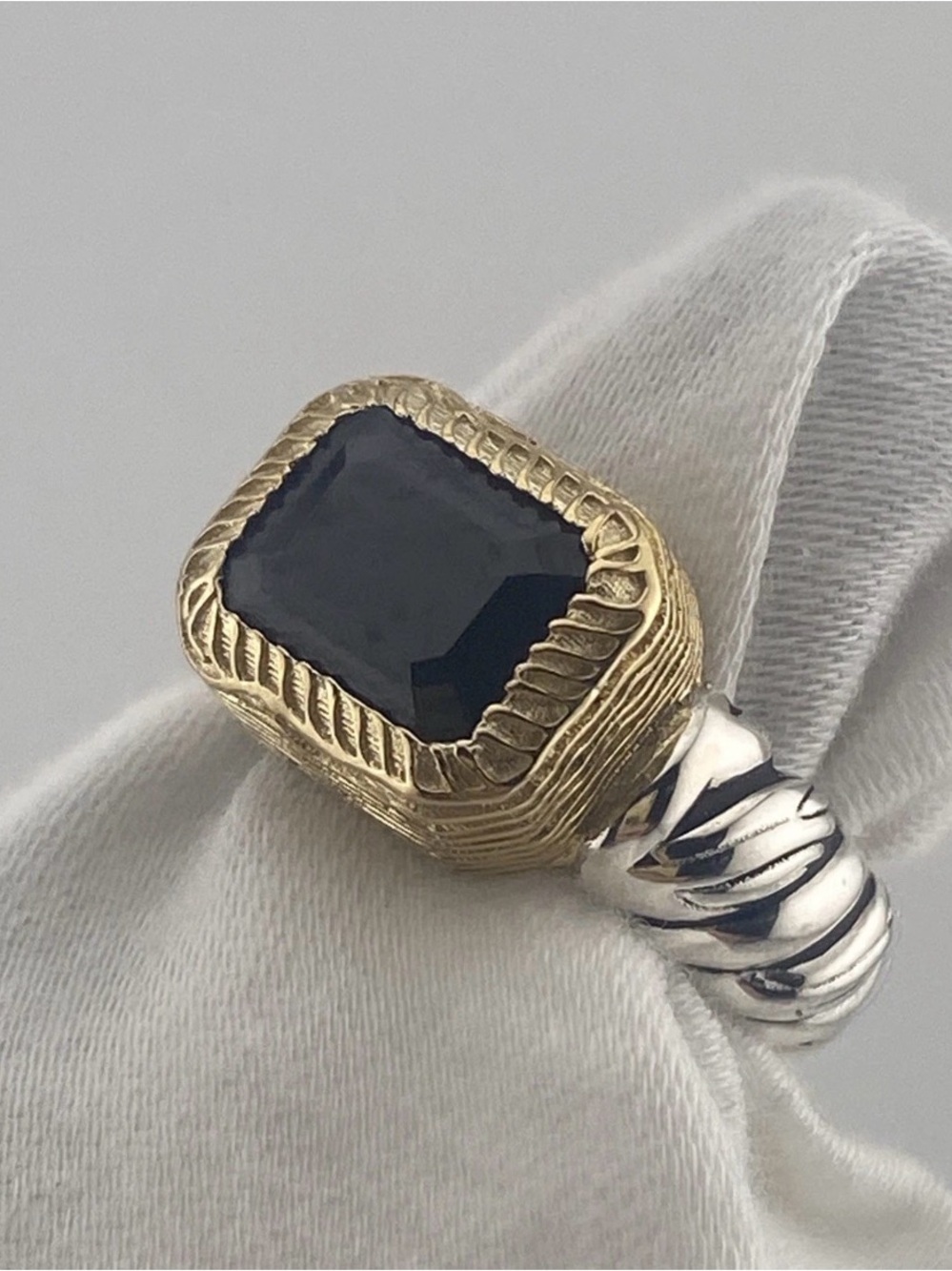 NIB 925 Silver Black Spinel Solitaire Ring Christian James by Scott Grimes Sz 6
